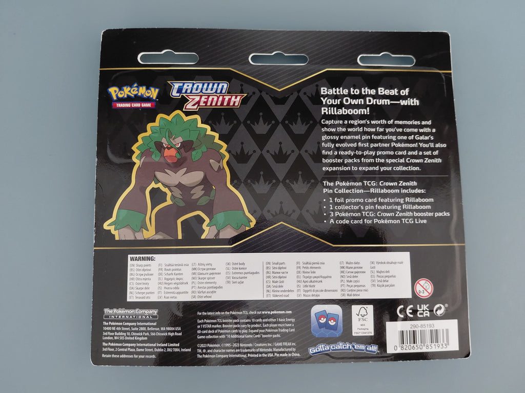 Pokémon Crown Zenith Pin Collection [Rillaboom]