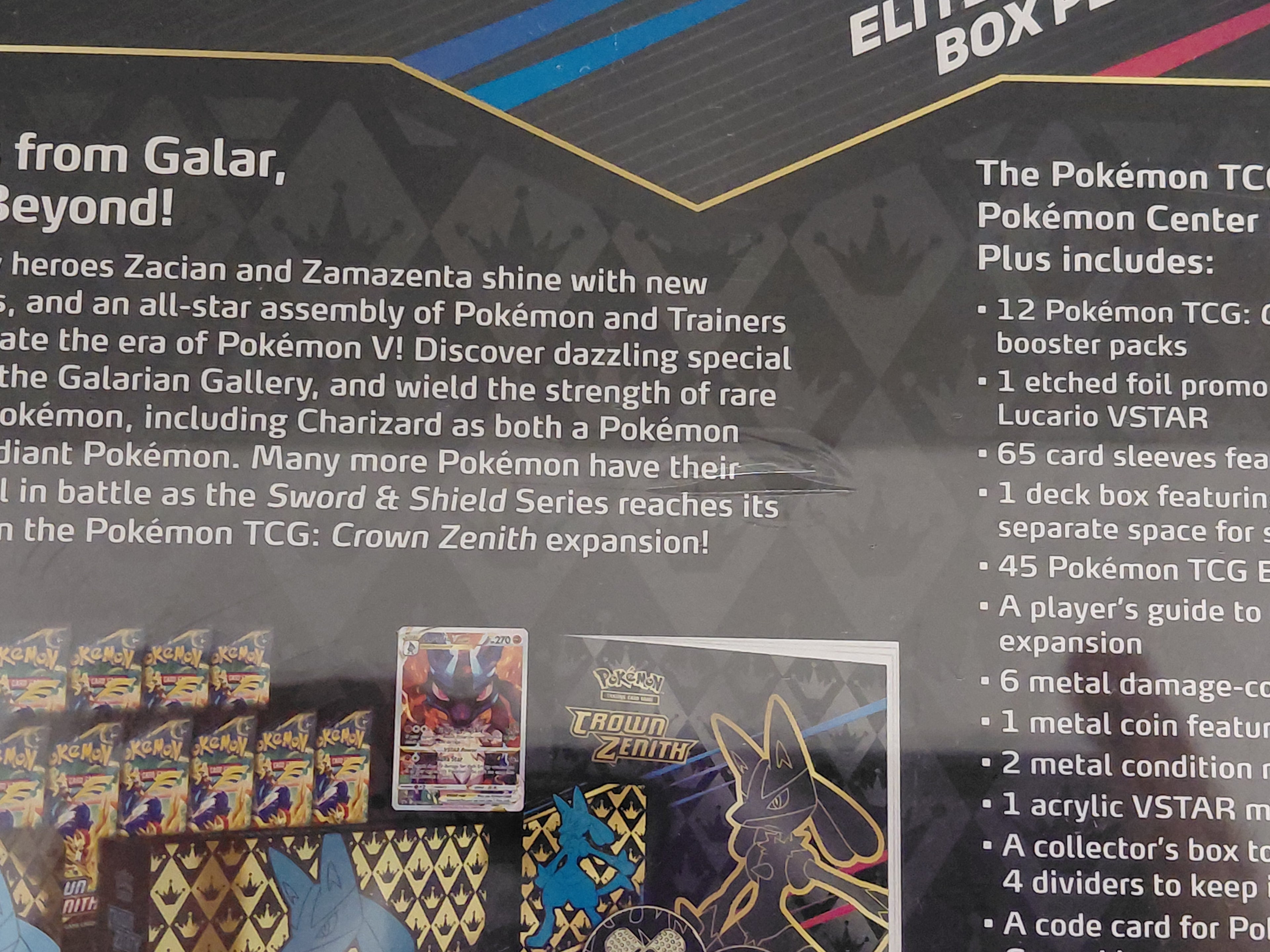 Pokémon Sword & Shield Crown Zenith Pokémon Center Elite Trainer Box Plus